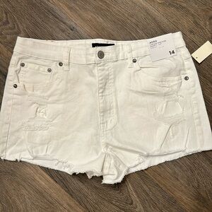 White denim shorts